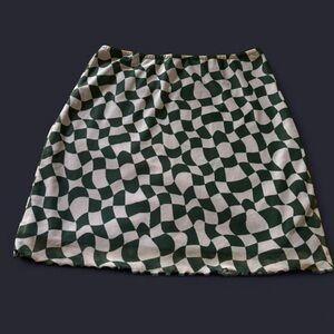 Green & Cream checkered Skirt